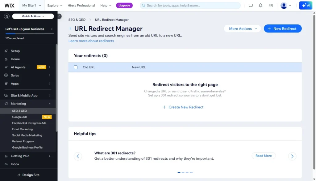 The Wix URL Redirect Manager